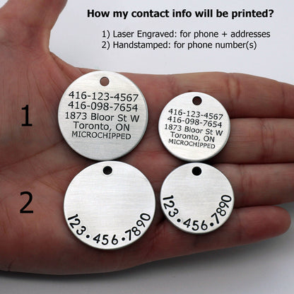 Moon and Trees Handstamped - Pet ID Tag