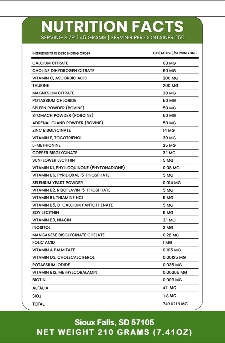 Holistic Total Body Support – Multivitamin & Glandular Support for Dogs and Cats
