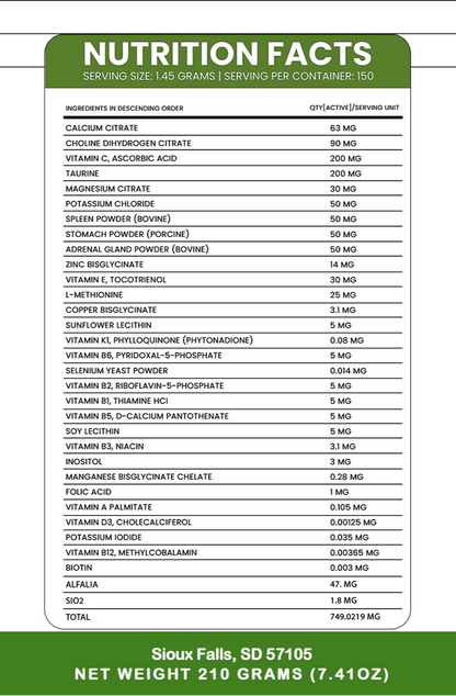 Holistic Total Body Support – Multivitamin & Glandular Support for Dogs and Cats
