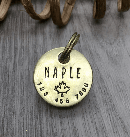 Maple Handstamped - Pet ID Tag