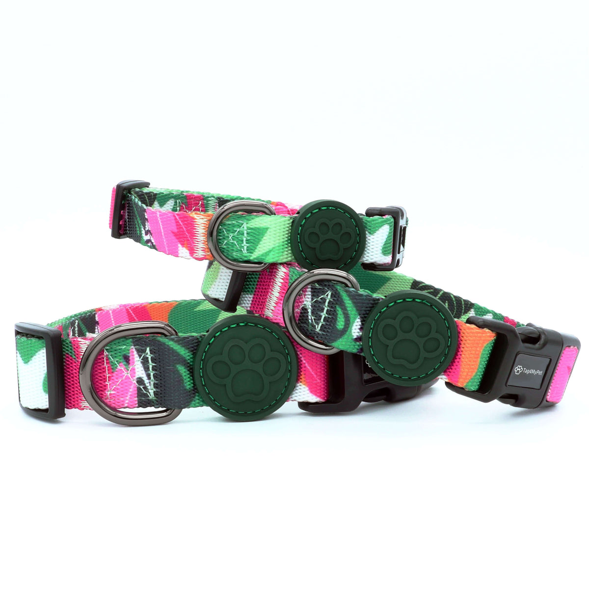 Custom Dog Collars Wild Plants Engraved - Pet ID Tag