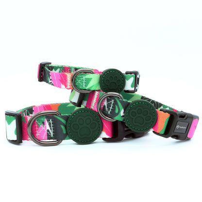 Custom Dog Collars Wild Plants Engraved - Pet ID Tag