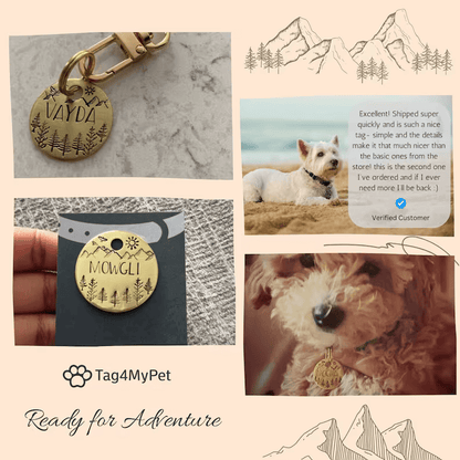 Rosie Flower Handstamped - Pet ID Tag