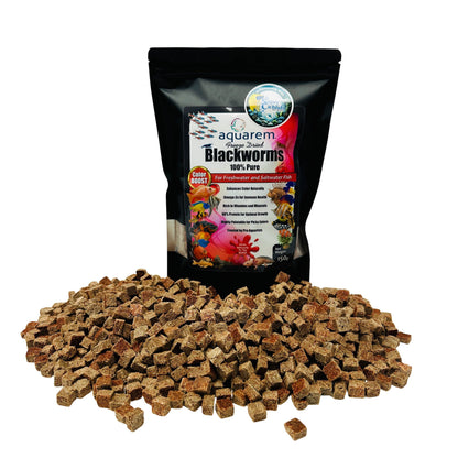 Super Cichlids Freeze-Dried Blackworms with Color Boost (All Natural, High Protein Fish Food)