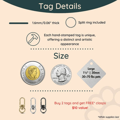 Adventure Design Handstamped - Pet ID Tag